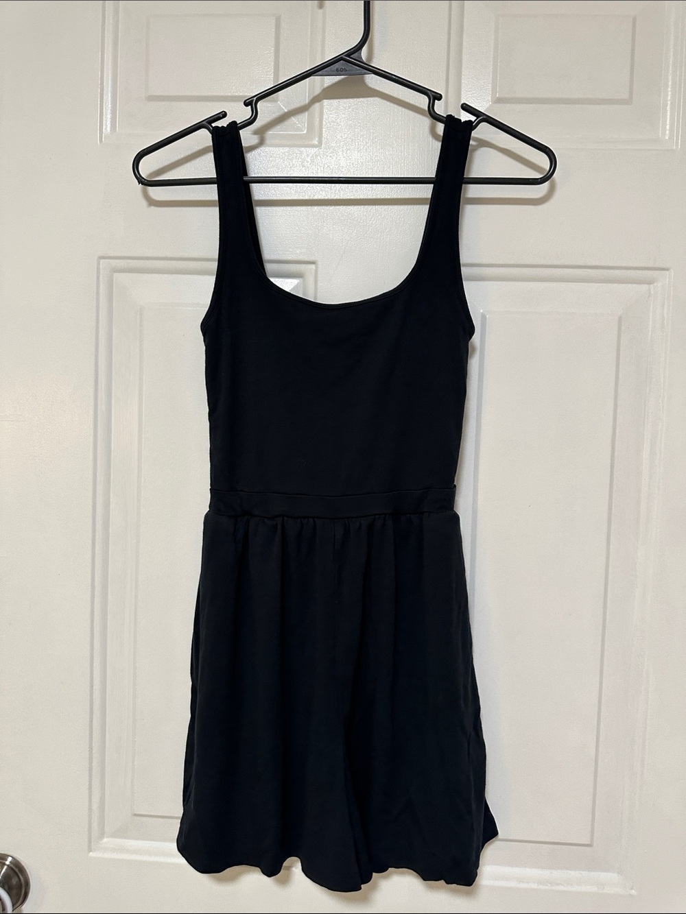 Aritzia Black Sleeveless Scoop-Neck Mini Dress